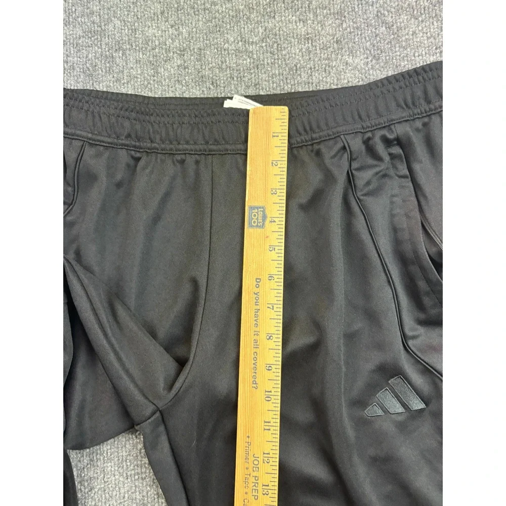 Adidas Track Pants Mens Large Black Regular Fit Tapered Ankle Zip Joggers
